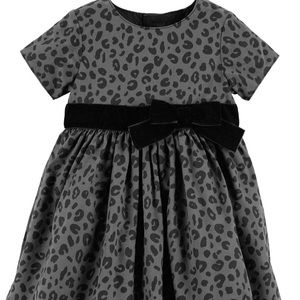 Carters Animal Print Dress With Black Diaper Cover
